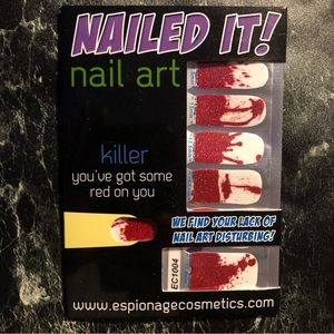 Espionage Nail Wrap Art: Killer bloody nails nwt
